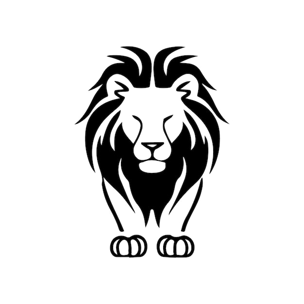ライオン ヘッド 顔 ロゴ シルエット 黒 アイコン タトゥー マスコット 手描き ライオン キング シルエット 動物