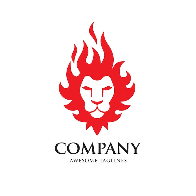 Lion head fire logo