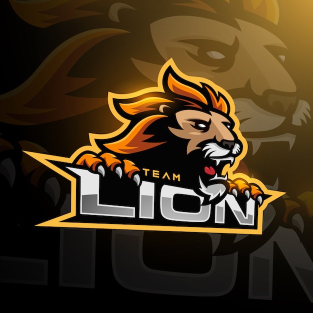 Vector lion head gaming logo esport