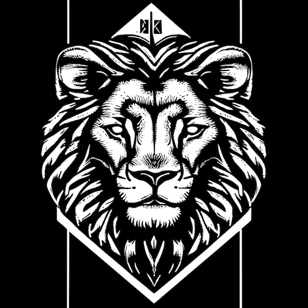 Lion Head Geometric Emblem