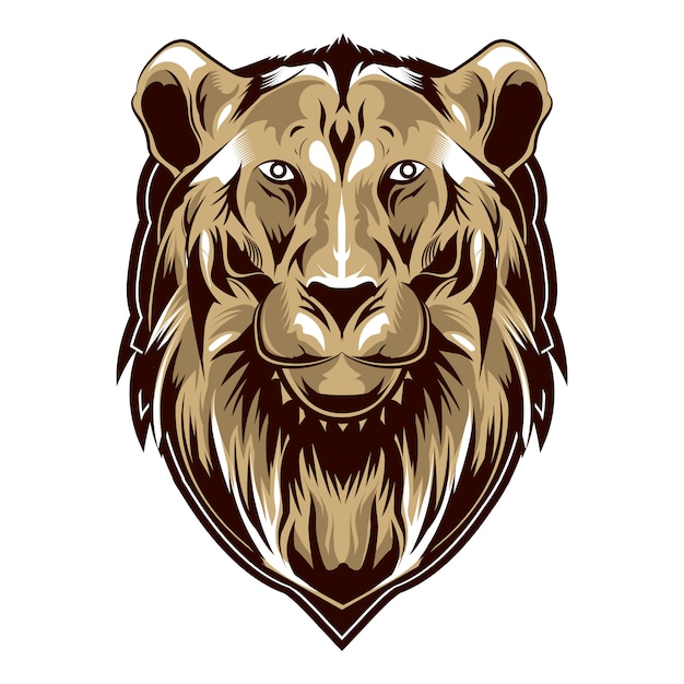 Lion Head Illustration Vector Isolated