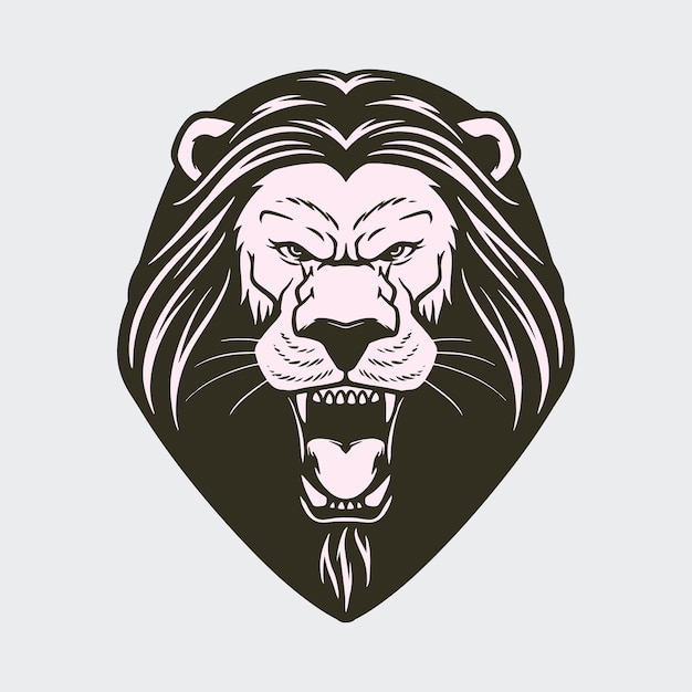 Lion Head Illustration Vector