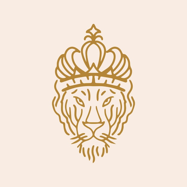 Lion Head King schets vector logo illustratie