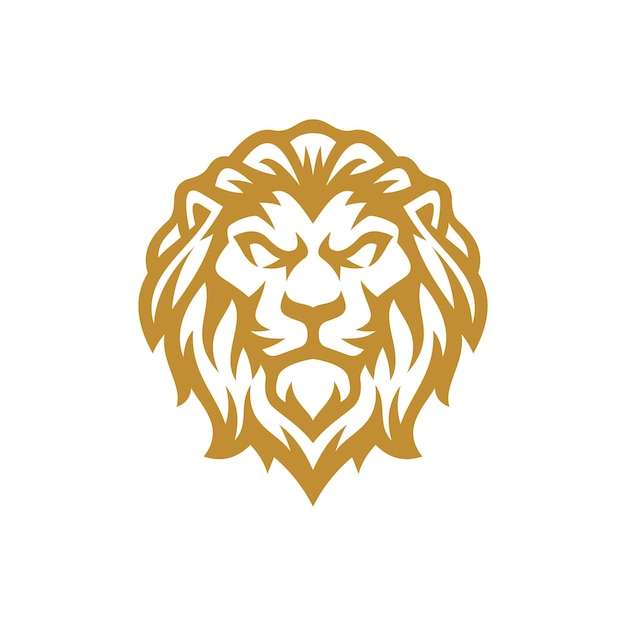 Lion head line art logo design. Lion mascot vector illustration