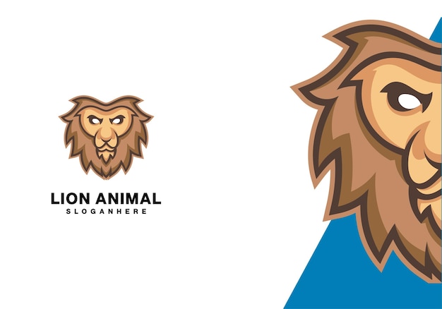 lion head logo abstract monogram vector template