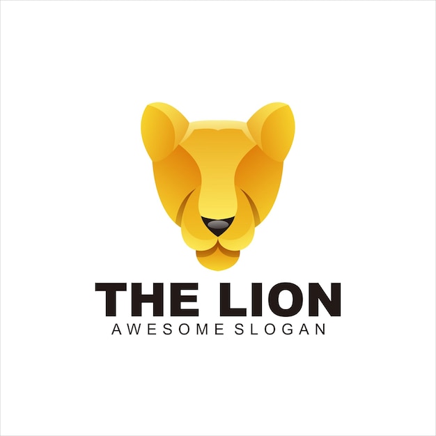 Lion head logo colorful vector illustration