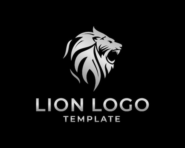 Premium Vector | Lion head logo design gradation tone