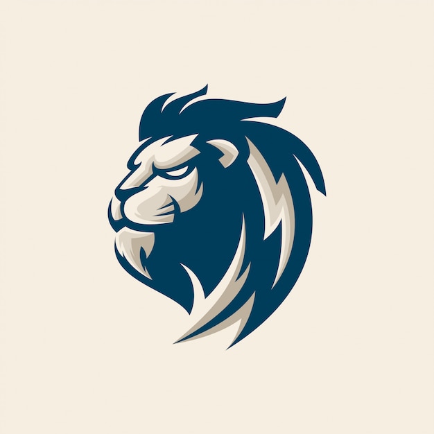 lion head logo design premium