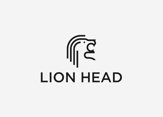 Vector lion head logo design vector illustration