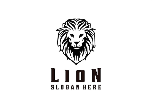 Lion head logo design vector mascot