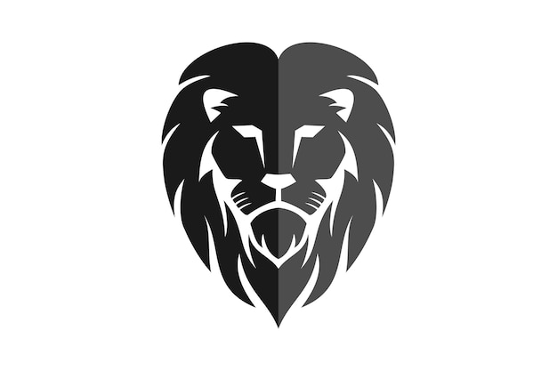 lion head logo design vector template