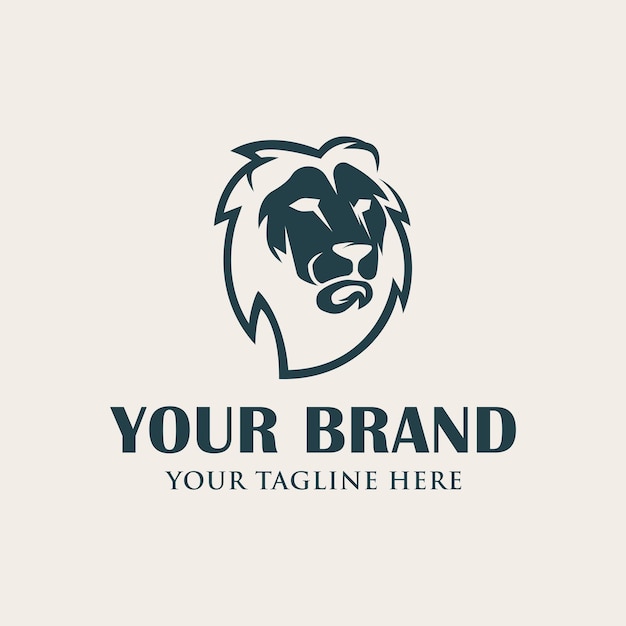 Vector lion head logo design vector