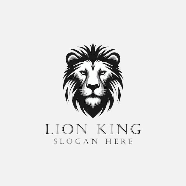 lion head logo design with a simple style suitable for sports brands