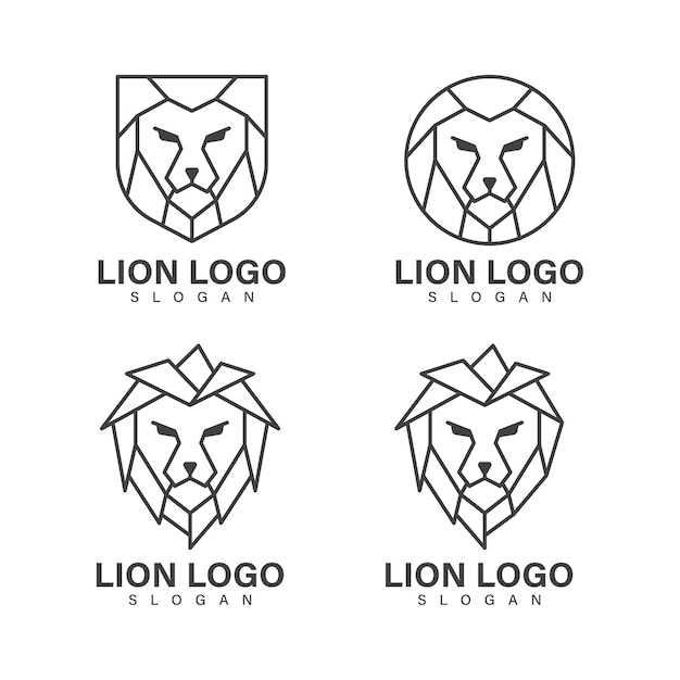 Vector lion head logo design