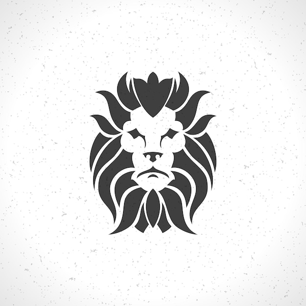 ロゴまたは印刷デザインのライオンヘッドロゴエンブレムテンプレート