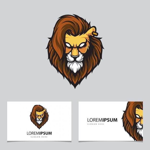 Lion head logo illustration