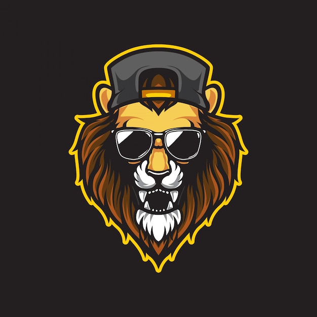 Lion head logo illustration