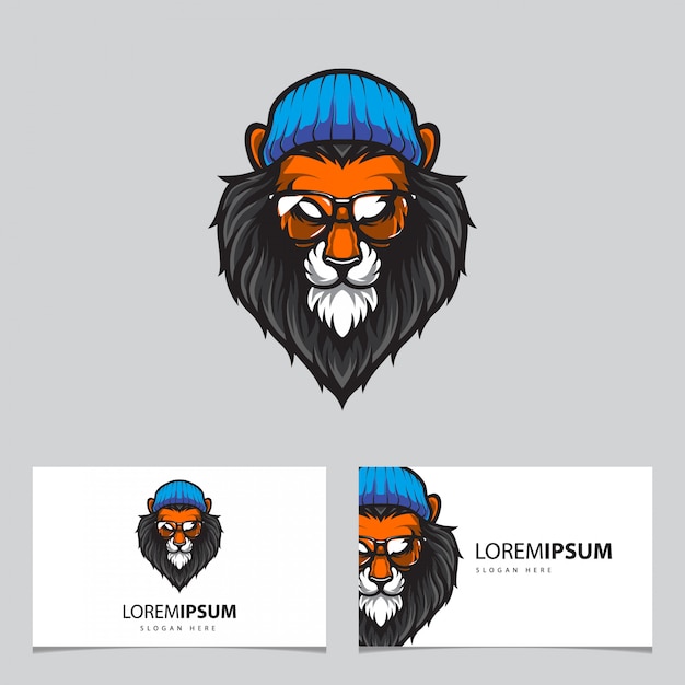 Lion head logo illustration