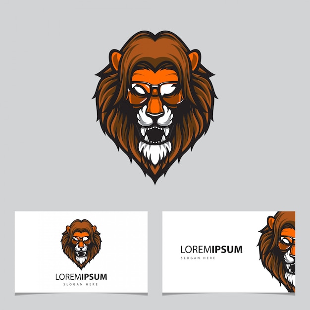 Lion head logo illustration