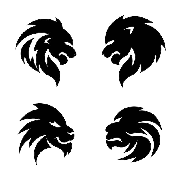 Lion head logo images illustration