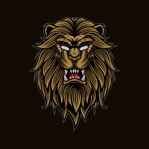 Lion head logo mascot