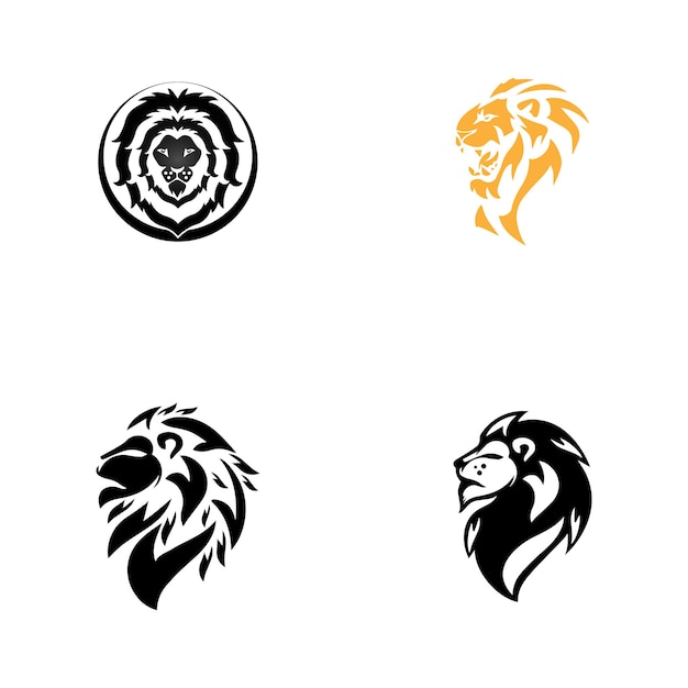 Lion head logo template vector icon