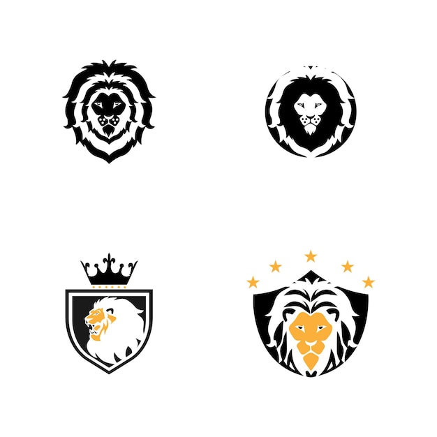 Lion head logo template vector icon