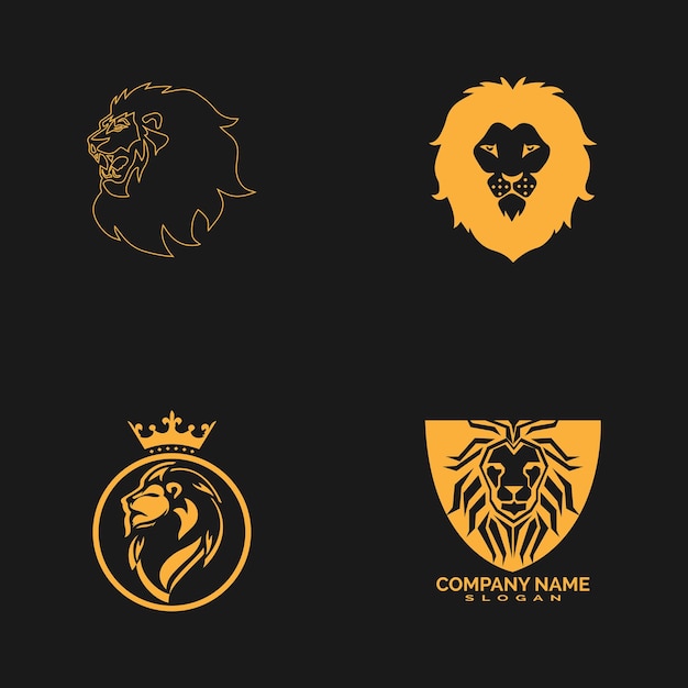 Lion head logo template vector icon