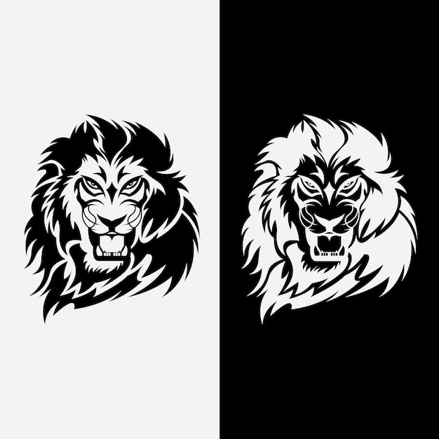 Lion Head Logo Template vector pictogram illustratie ontwerp