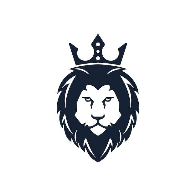 Lion head logo vector design. lion king head sign concept.