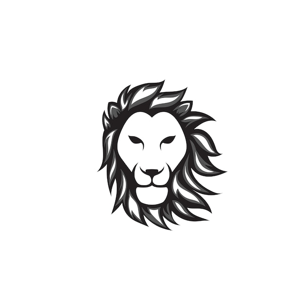 lion head logo vector template illustration design