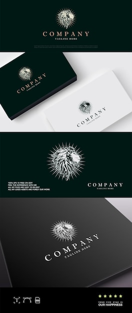 Vector lion head logo with classic elegant style