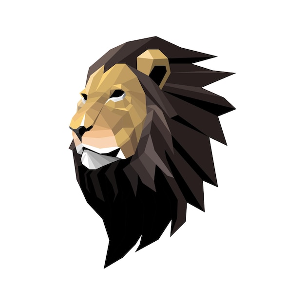 Vector lion head lowpoly style vector illustration design