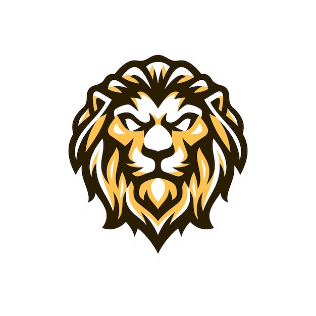 Lion head mascot illustration logo