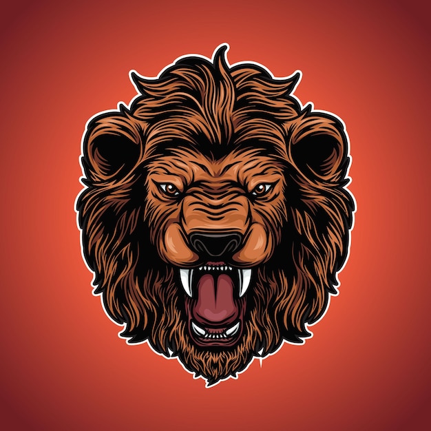 Lion head mascot illustration