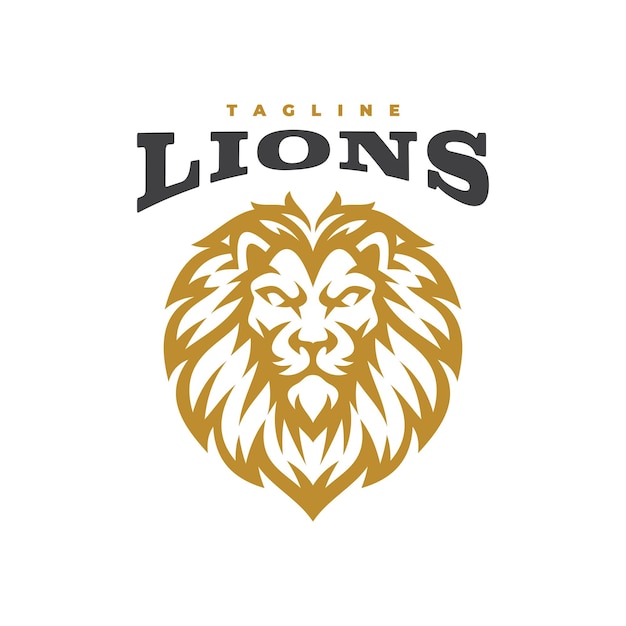 Lion head mascot logo design. lion vector illustration