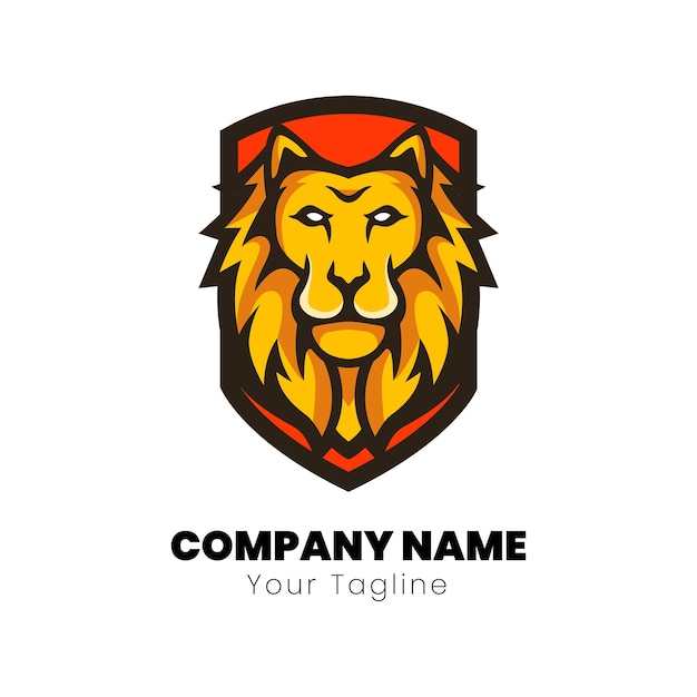 Lion head mascot logo design