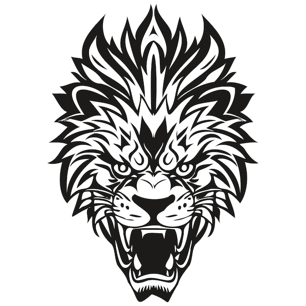 Lion head mascot logo for esport and sport team black and white template badges