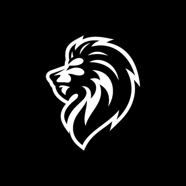 Lion head mascot logo illustration