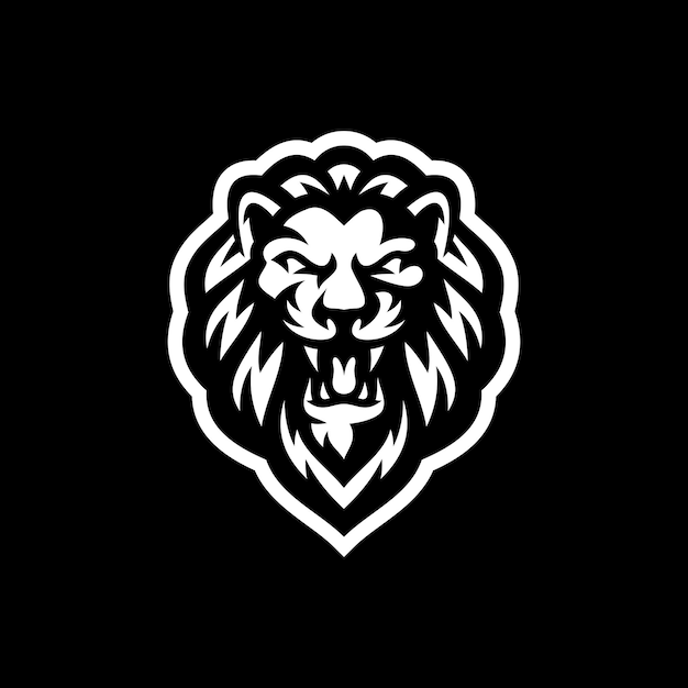 Lion head mascot logo illustration