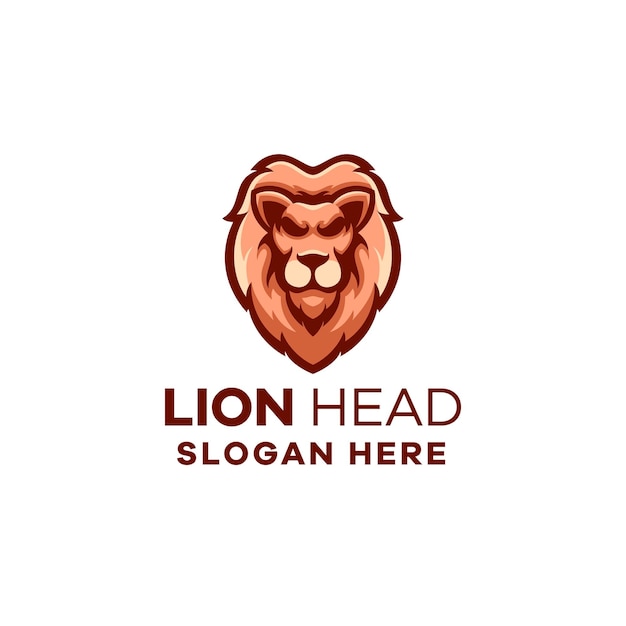 Lion head mascot logo template