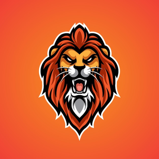 Lion head mascot logo