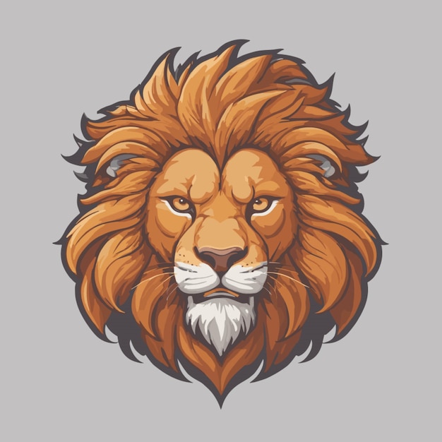 Vector lion head mascot vector on a white background