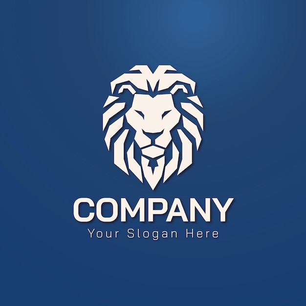 Lion head modern logo design template