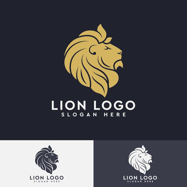 Шаблон логотипа Lion Head Modern