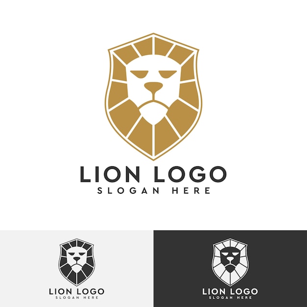 Modello di logo moderno testa di leone