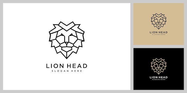 Vector lion head mono line logo vector