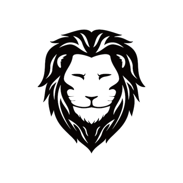 lion head silhouette logo template design. wild animal sign and symbol.