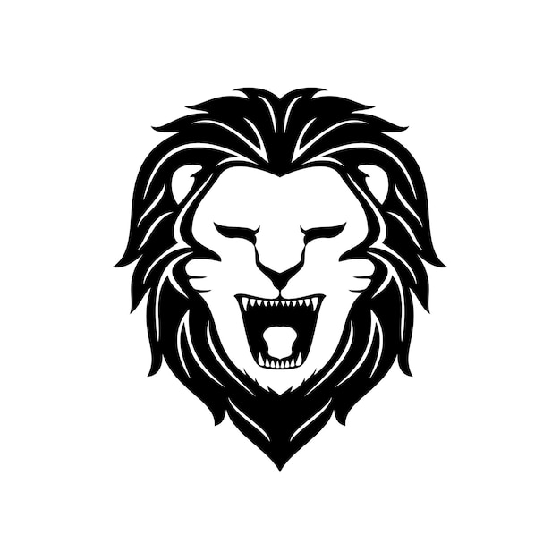 ライオン ヘッド シルエット ロゴ テンプレート デザイン。野生動物のサインとシンボル。