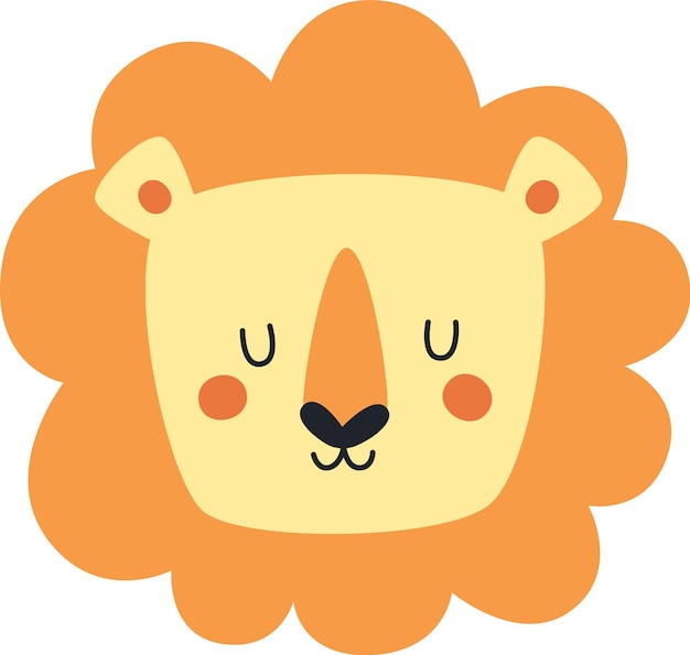 Vector lion head sleeping